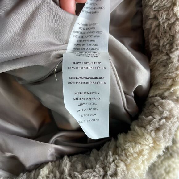 SAGE COLLECTIVE NWT Dune Jet Setter Tan Two-Tone Faux Shearling Jacket Size XL - Picture 4 of 5